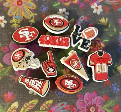 10 Piece San Francisco 49Ers Football Shoe Charms Football Chiefs Shoe Charms - Image 1 of 4