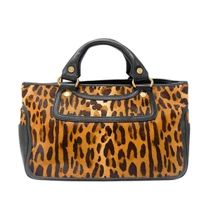 CELINE Leopard Print Pony Hair Bag - Picture 1 of 15