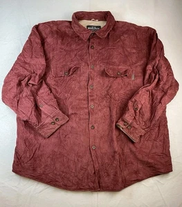 Woolrich Mens Corduroy Sherpa Fleece Lined Shirt Shacket Copper Size XXL  SJ22 - Picture 1 of 12