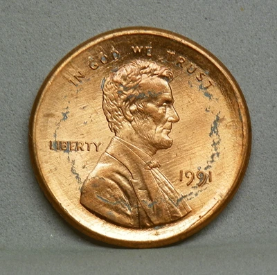 1991 LINCOLN CENT, BRAOD STRUCK ERROR - Image 1 of 2