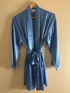Victoria’s Secret Seidenmantel Satin Kimono periwinkle blau Brautjungfer Einheitsgröße - Bild 1 von 10