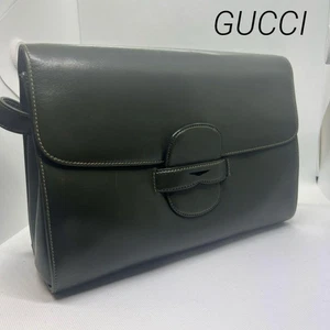 Gucci farbige dunkle Kalbsleder Klapptasche m2_0710 - Bild 1 von 12