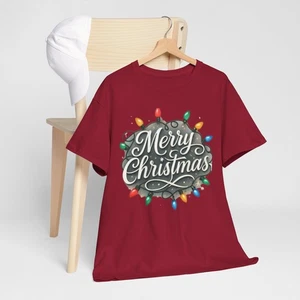 Feliz Navidad Unisex Camiseta Algodón Pesado, Camiseta Vacacional, Ropa Festiva, [...] - Imagen 1 de 145
