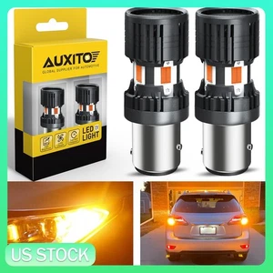 2PCS 1157 LED Front Rear Turn Signal Light Bulbs Amber Yellow Anti Hyper Flash - Picture 1 of 7
