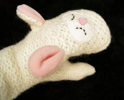 MITONES DE CORDERO tejido FORRADO DE VELLÓN títere de cordero ADULTO disfraz de halloween SOMBRERO SEPARADO Foto 1 de 4