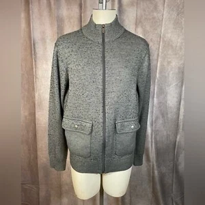MICHAEL Michael Kors Men’s Gray Wool Mock Neck Zip Up Sweater- Size Medium - Picture 1 of 10