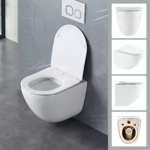 Spülrandlos Toilette Rimless inkl. WC Sitz mit Softclose,Wand-WC,Hänge-WC - Bild 1 von 10