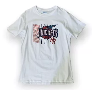 Men’s Houston Rockets Custom Graphic Vintage T-Shirt, White, Size Large - Picture 1 of 2