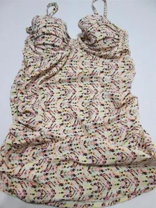 Victoria Secret Womens Size 32A Tankini Ivory Multi Underwired Push-Up Ruched - Picture 1 of 6