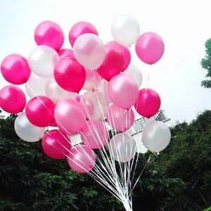 100 Count Pearl Latex Balloons White Light Pink Dark Pink Wedding Birthday Party - Picture 1 of 4