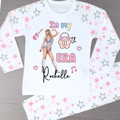 AISHABAILEYDESIGNS Personalised Little Taylor Swiftie Birthday Pyjamas, When I Wake up Swifie PJs