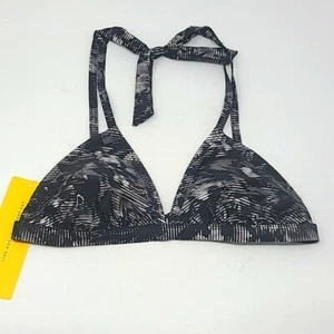 New Lole Lanai Halter Bikini Top size MEdium Black Digifleur - Picture 1 of 5