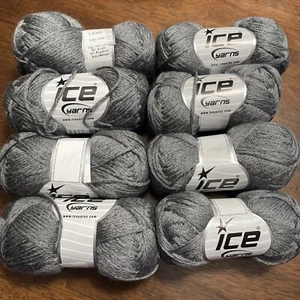 Ice Yarns 8-skein lot 54366 - Grey Melange 50g, 100m each - Picture 1 of 3