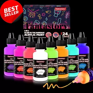 Halloween Glow in the Dark Paint, 8 Neon Colors for Crafts - Picture 1 of 12