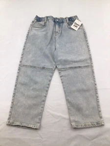 Open Edit Girls Easy Pull-On Denim Light Wash Mom Jeans Size 8 - Picture 1 of 4