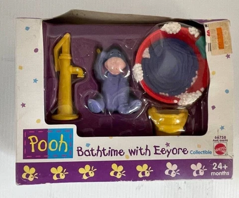 NWT Vintage Disney Winnie the Pooh Bathtime With Eeyore Collectible Bath Toy Set Cover