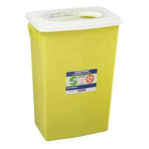 Chemo therapy Container 8939 18 GLN Yellow Base Vertical Entry Sliding Lid 1 Q - Picture 1 of 1