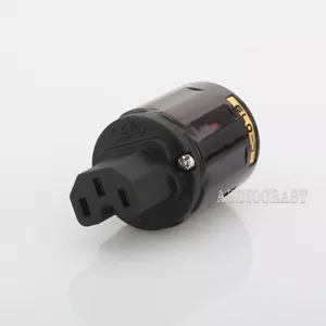 1 Stück C-079 IEC Buchse Stromanschluss 24k vergoldet AC HIFI Audio Stecker Zum Selbermachen - Bild 1 von 2