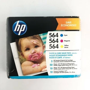 New Genuine HP 564 Color Ink Cartridge Genuine Combo J2X80AN - Expires 04/2020 - Bild 1 von 5