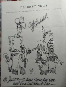 POLITISCHE ORIGINAL ZEICHNUNG CARTOON SIGNIERT VON CALVIN GRONDAHL REAGAN MONDALE. - Bild 1 von 7