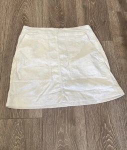 Uniqlo Women's Corduroy Skirt With Pockets  Cream Size 10 - Picture 1 of 7