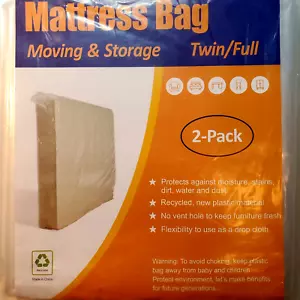 Matratzentasche zum Umzug & Aufbewahrung Twin/Full Size 2er-Pack Kunststoff Tropfen Tuch - Bild 1 von 9