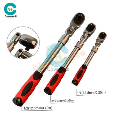 1/4" 3/8" 1/2" Drive Ratchet Socket Wrench Handle 72Tooth Quick-Release Spanner - Image 1 of 4