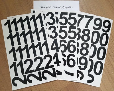 DETAPE 6cm / 60mm Self Adhesive Vinyl Decal Stickers Numbers 0-9 - 25 Colour Choice