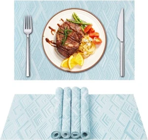Placa, juego de 6, tapete de mesa de cocina, antideslizantes y lavables, lugar tejido de PVC M - Imagen 1 de 10