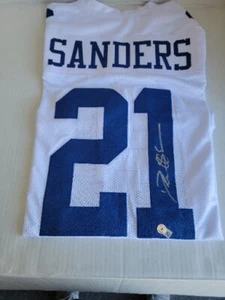 Deion Sanders Signed Pro-Edition Dallas White Football Jersey (Beckett) - Picture 1 of 4
