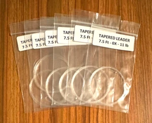 6 konische Fliegenschnurvorfächer mit Perfektionsschlaufe, 7,5' 0X 11 lb, Fliegenfischen - Bild 1 von 1