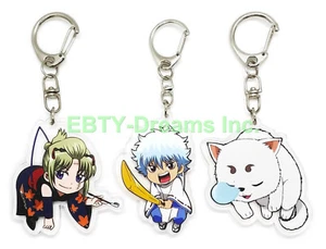 Set di 3 Portachiavi Acrilico Gintama Anime Gintoki Sakata, Tsukuyo, Sadaharu - Foto 1 di 2
