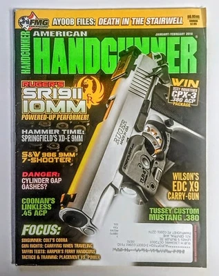 American Handgunner Jan/Feb 2018 Ruger SR1911 10mm Wilson EDC X9 Mustang 380  - Image 1 of 3