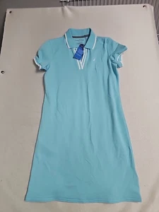 NWT - Nautica Women's Easy Classic Short Sleeve Polo Dress Light Aqua S $79.50 - Picture 1 of 6