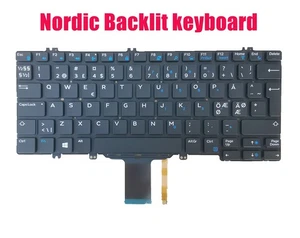 Nordic backlit Keyboard for Dell 7280 7290 7380 7389 7390 5280 5289 5290 030FVP - Imagen 1 de 1