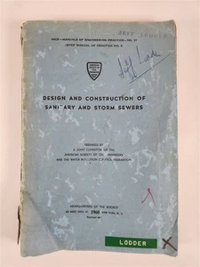 Design And Construction Of Sanitary And Storm Sewers 1960 WPCF Manual No. 9 - Picture 1 of 12