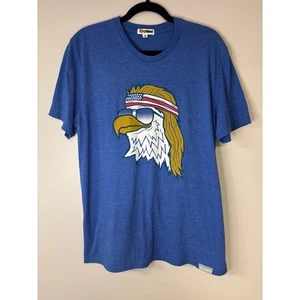 Tipsy Elves Blue Patriotic Eagle Mullet Sunglasses Graphic T-Shirt Large - Picture 1 of 7