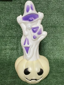 Vintage General Foam 23" Lighted Blow Mold Jack O Lantern Stacked Ghosts Tested - Picture 1 of 11