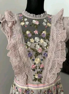 Needle And Thread Romantic Floral Embroidery Light Purple Gown SS2018 Sz S US 6 - Picture 1 of 10