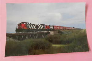 CN Train #525 Rossburn Sub Solid Sting of Government Grain Cars Postcard - Picture 1 of 2