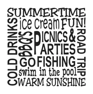 Summer STENCIL**Summertime Fun**12"x12" for Signs Crafts Scrapbook Airbrush - Picture 1 of 1