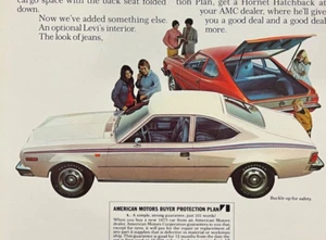 1973 AMC Hornet Hatchback "Levi Interior"  vintage 8.5 x 11 inch print ad - Picture 1 of 2