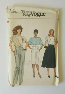Vogue 8714 Sewing Pattern Very Easy Misses Pants Skirt Size 6 8 10 - Picture 1 of 11