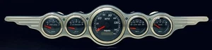 5 Gauge Dash Panel GPS Universal Hot Rod Street Rod Set Wing Style PC - Picture 1 of 5