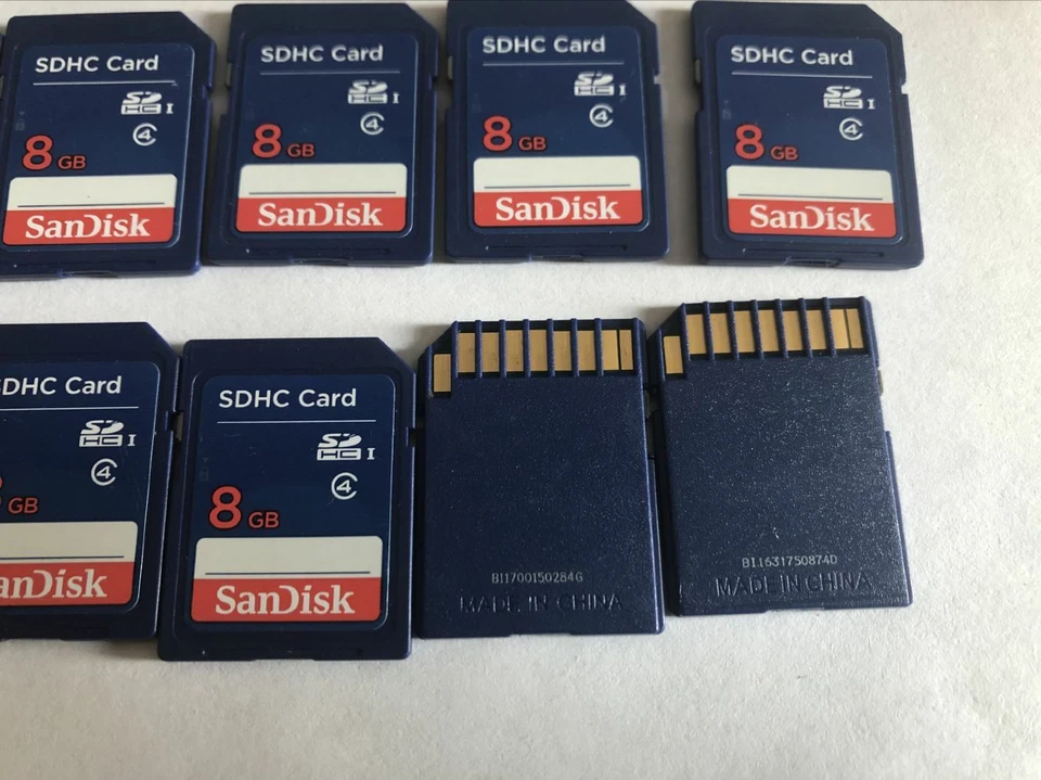 Tarjeta de memoria SDISK SD 8GB 10 PIEZAS - Usada Foto 1 de 1