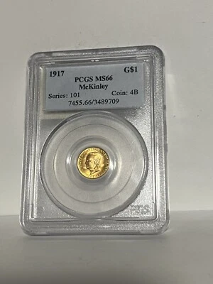 1917 UNITED STATES PCGS MS66 $1 MCKINLEY COMMEMORATIVE GOLD COIN - Image 1 of 2