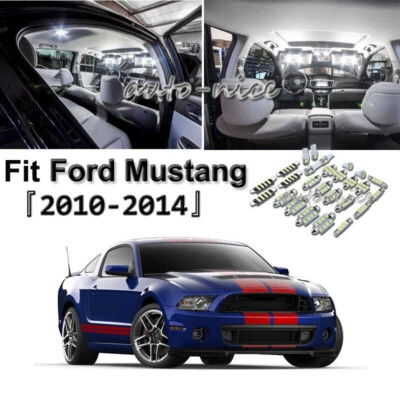 Kit de paquete de 9 bombillas blancas brillantes para Ford Mustang 2010-2014 LED interiores Foto 1 de 4