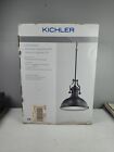 Kichler LED Pendant Bronze Farmhouse Metal Shade with Frosted Glass Light 816176