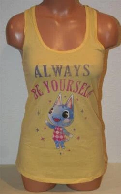 Nintendo Rosie Animal Crossing Tank Top Racerback Yellow XS "Always Be Yourself" - Image 1 of 4
