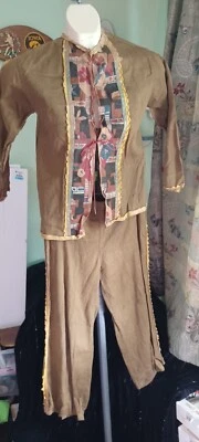  Disfraz de indio nativo americano para juego escolar años 50 2 piezas 30" cintura 19,5 entrepierna Foto 1 de 4